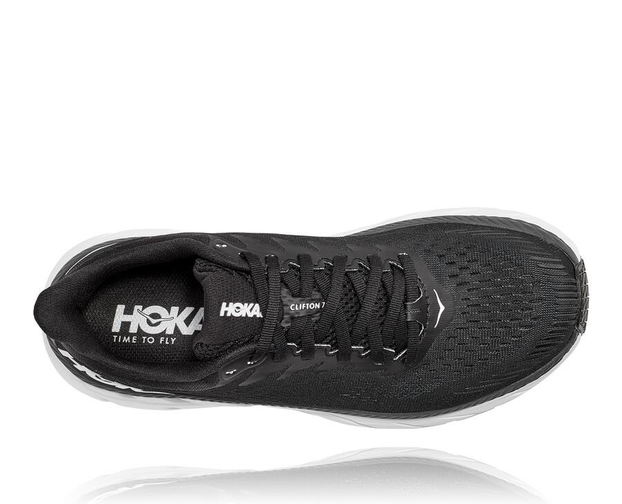 Zapatillas Running Hoka One One Mujer - Clifton 7 - Negras/Blancas - HTU946308